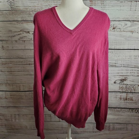Men's 100% Cashmere Size Large Deep Purple Shade Club Room - Picture 1 of 6